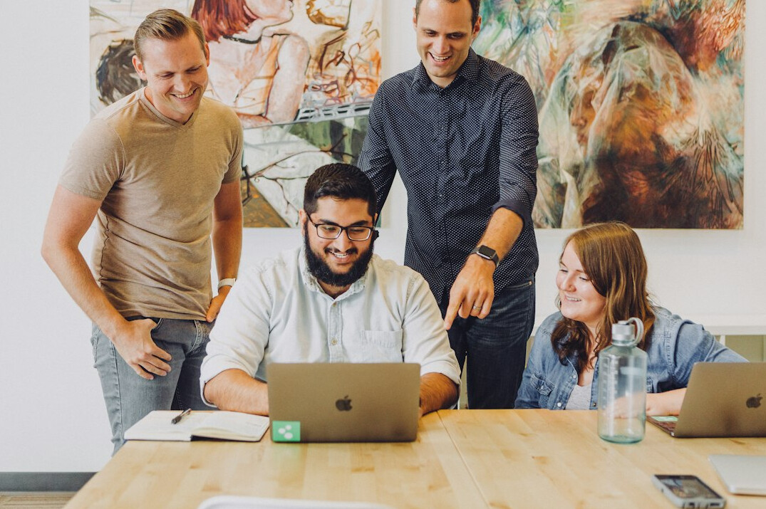 team collaborating on software development
