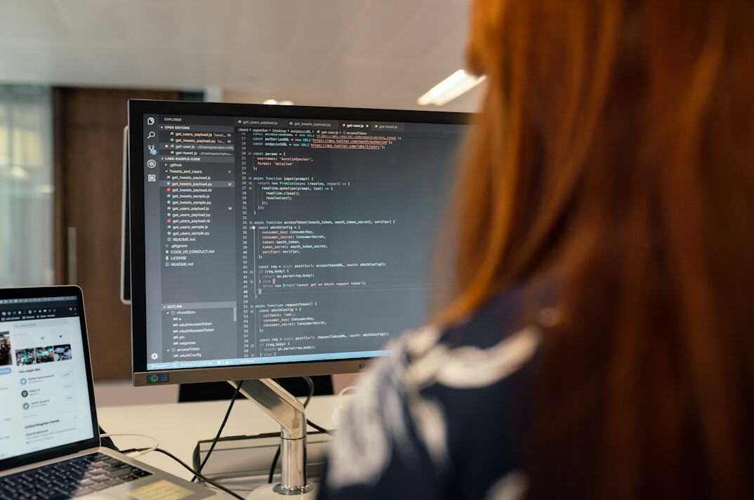developer reviewing code